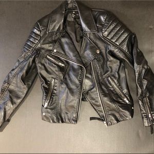 Black leather jacket size US 6 H&M